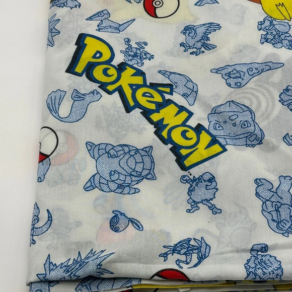 Pokemon TWIN Flat Sheet Fabric Craft Springs Nintendo Pikachu - Picture 3 of 6